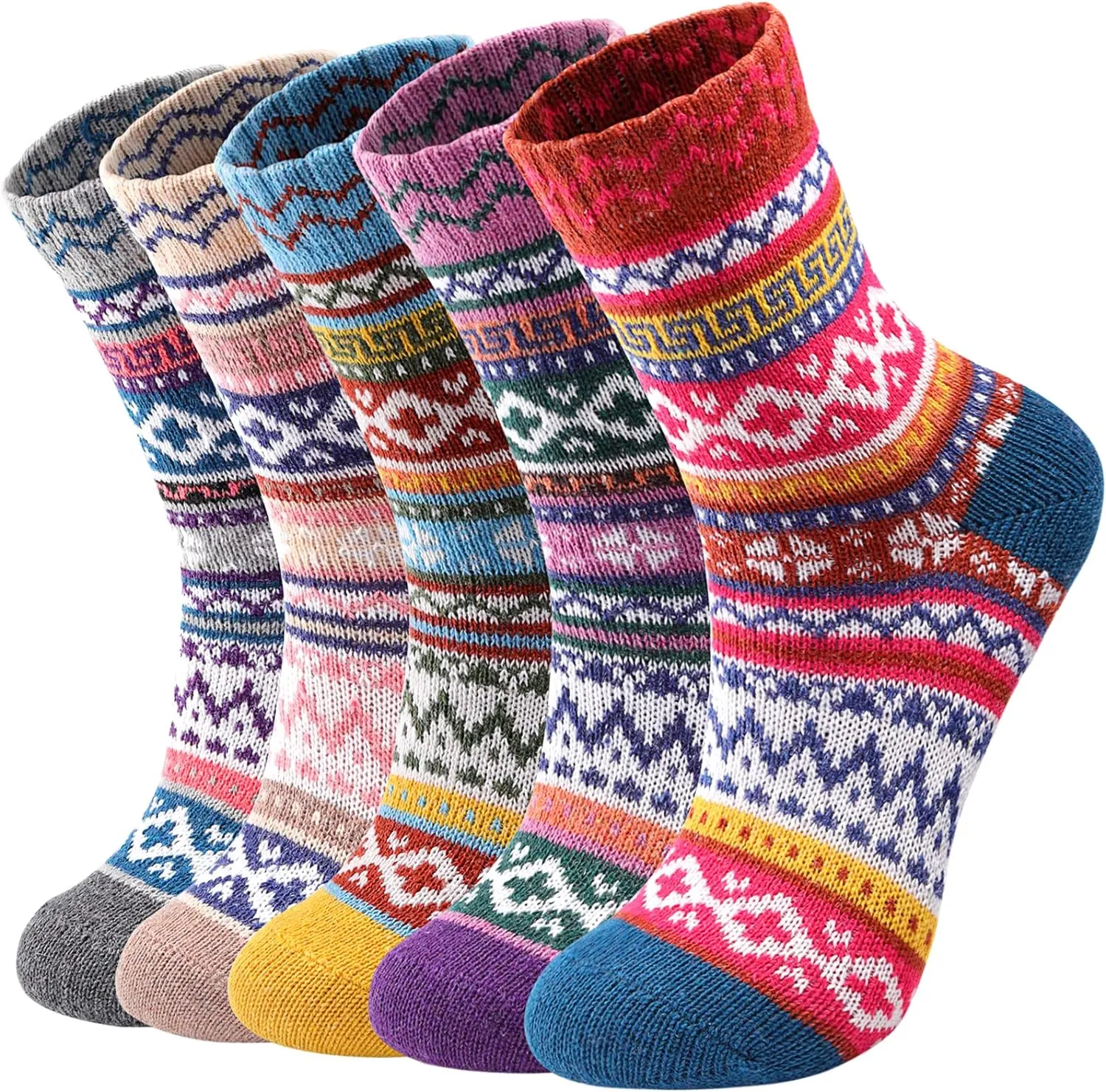 10 Pairs Wool Socks For Women Men, Warm Super Soft Thick Knit Cozy