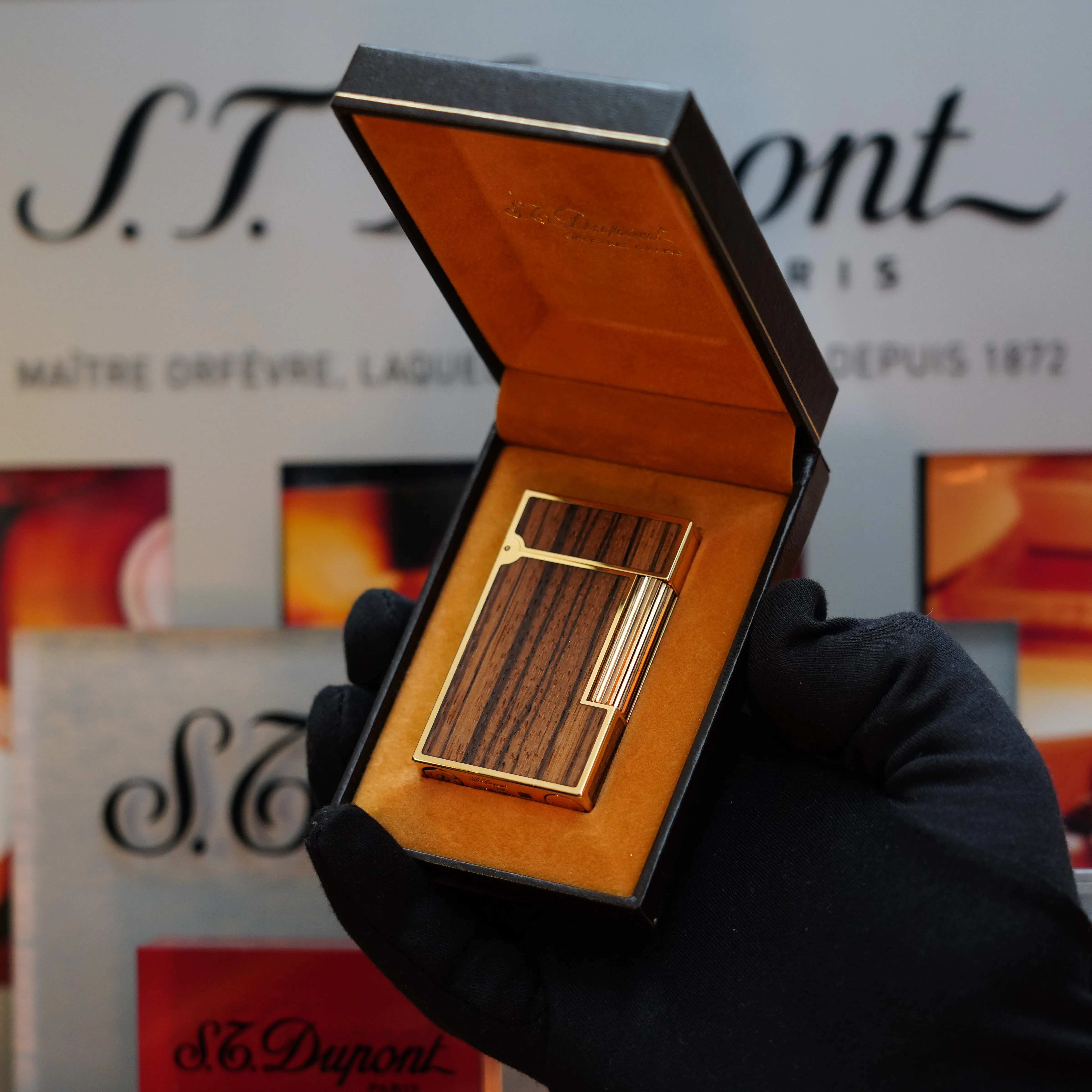 1989 St Dupont Real Wood no lacquer, prototype, extremely rare Ligne 2 lighter