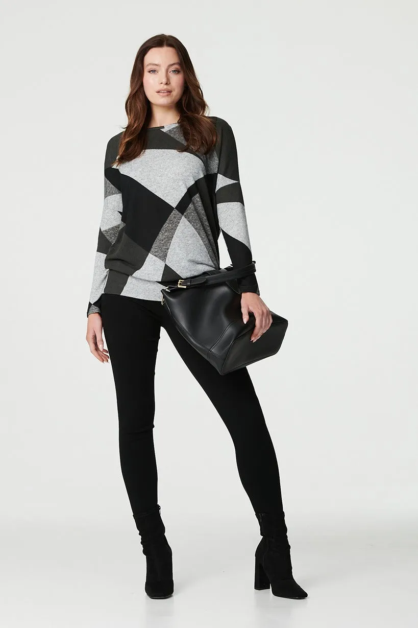 Abstract Print Relaxed Sweater