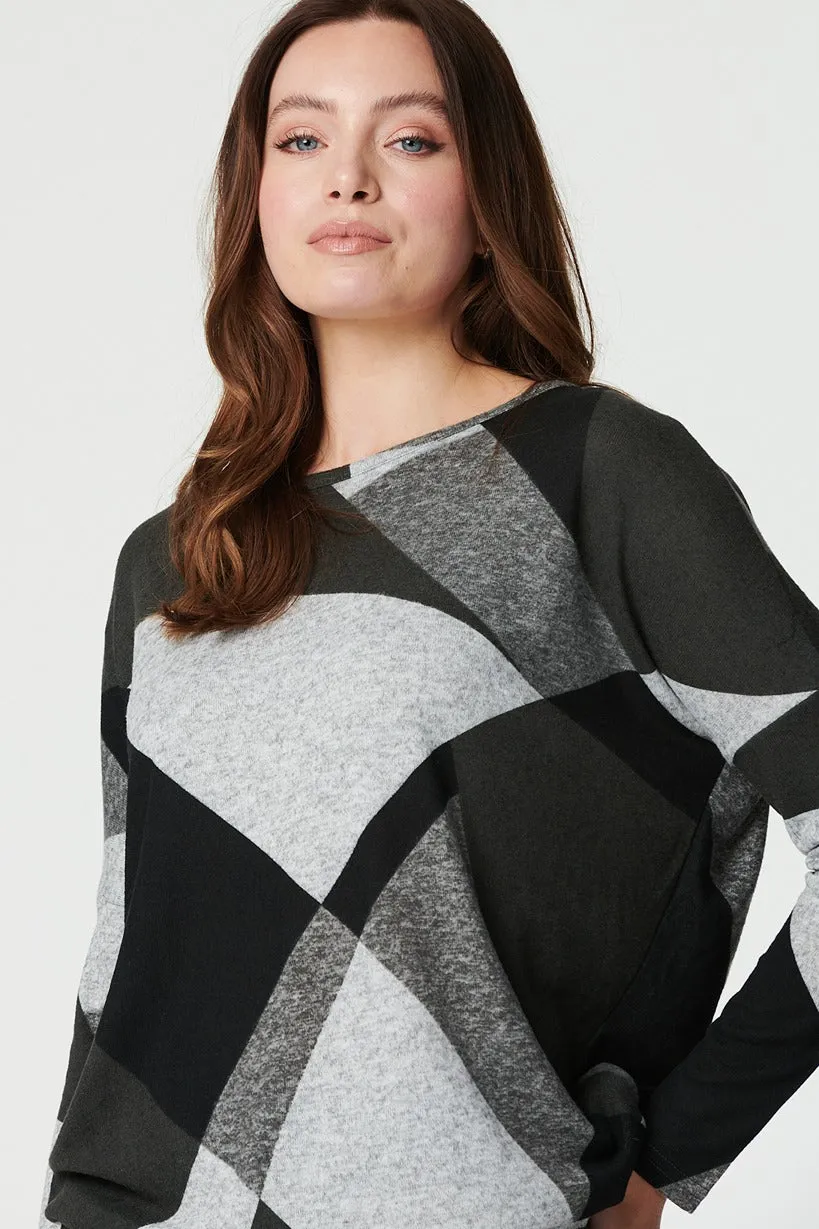 Abstract Print Relaxed Sweater