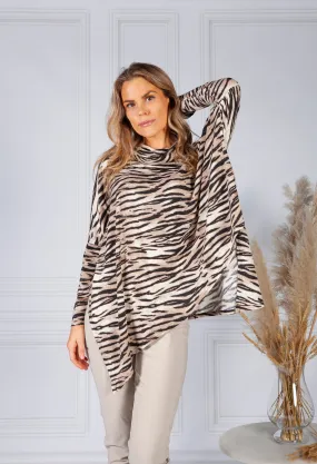 Animal Print Roll Neck Tunic