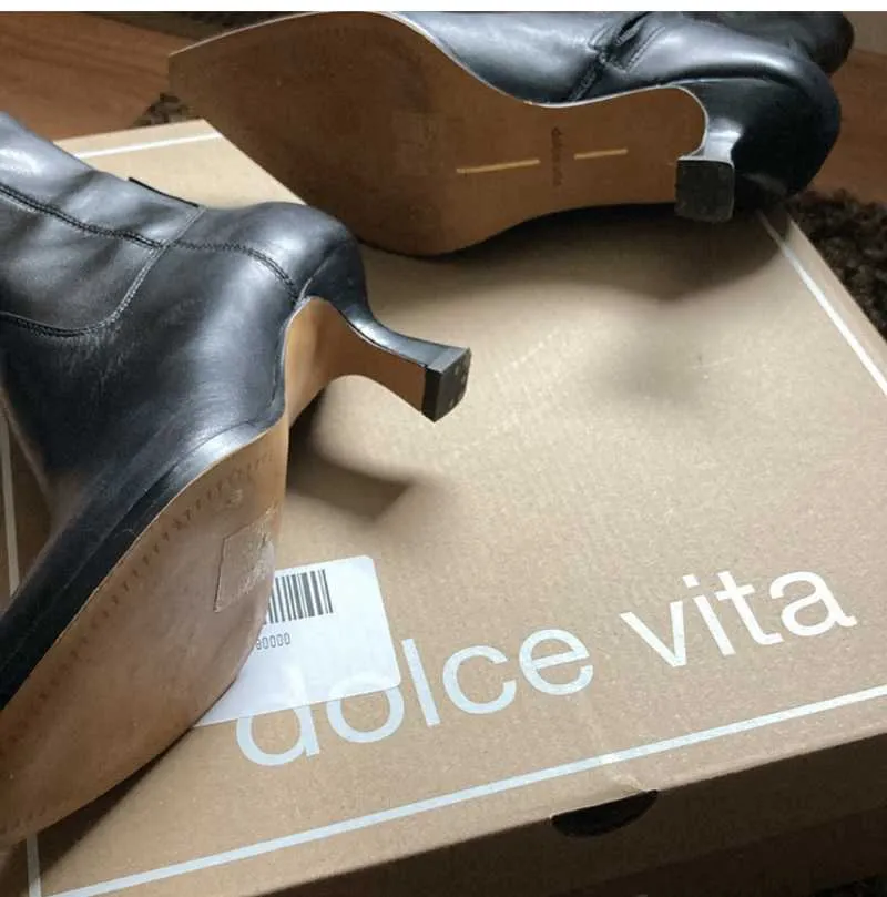 ARYA BOOTS BLACK LEATHER - re:vita