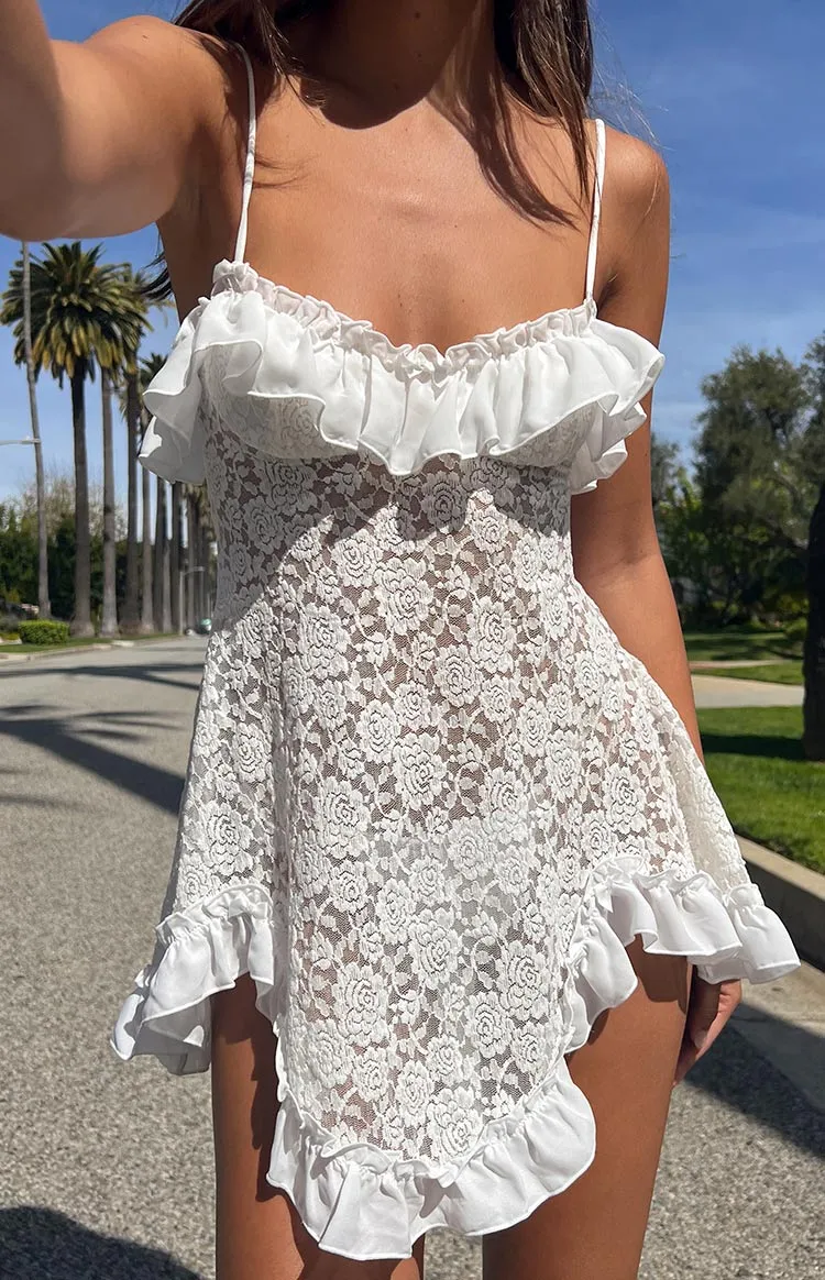 Bodhi White Lace Mini Dress