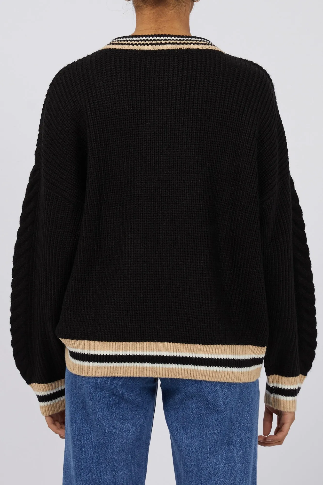 Burkley Black Oat Varsity Knit