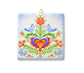 Ceramic Deluxe Plaque: Lovebirds