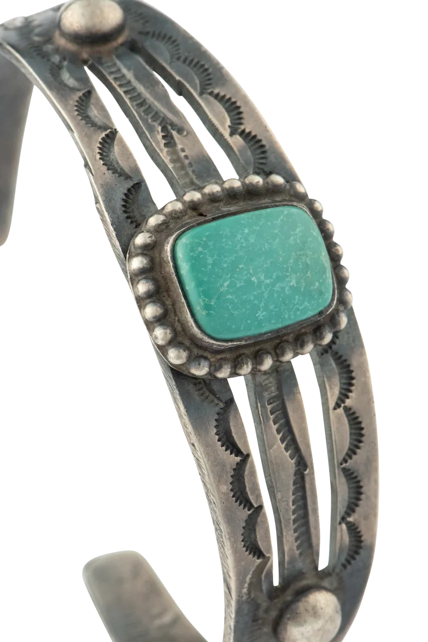 Cerillos Turquoise & Silver Cuff Bracelet