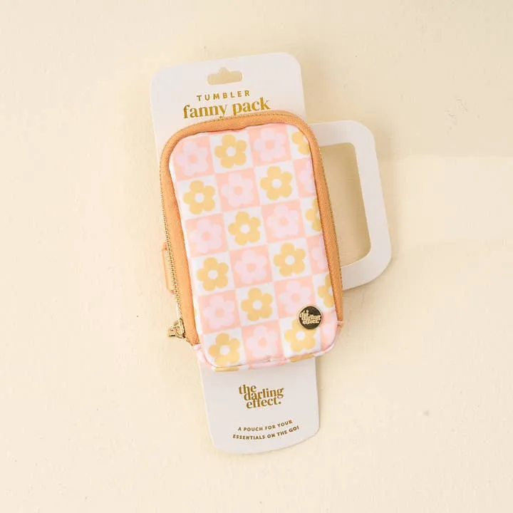 Flower Check Peach Tumbler Fanny Pack