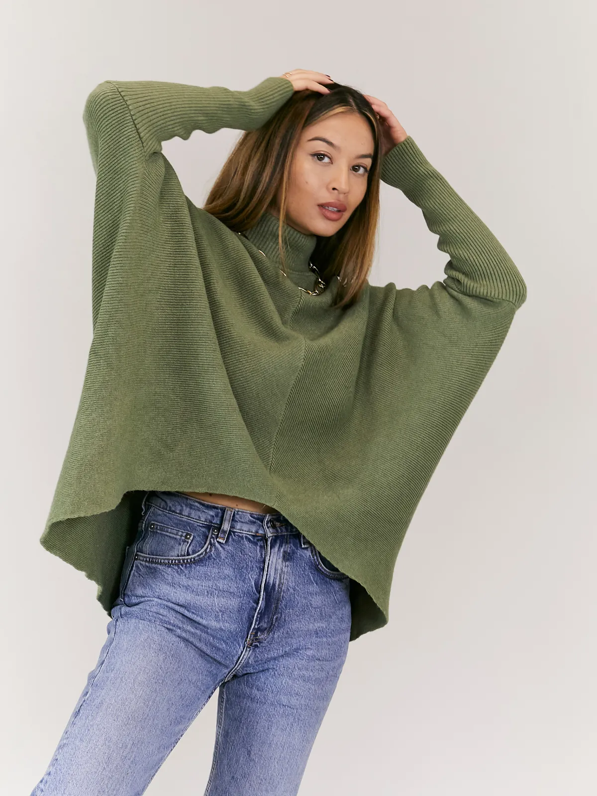 Hope Knitted High Neck Jumper / Khaki