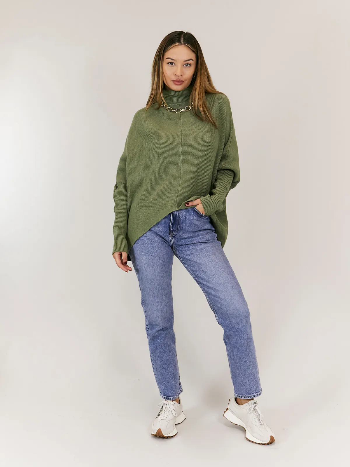 Hope Knitted High Neck Jumper / Khaki