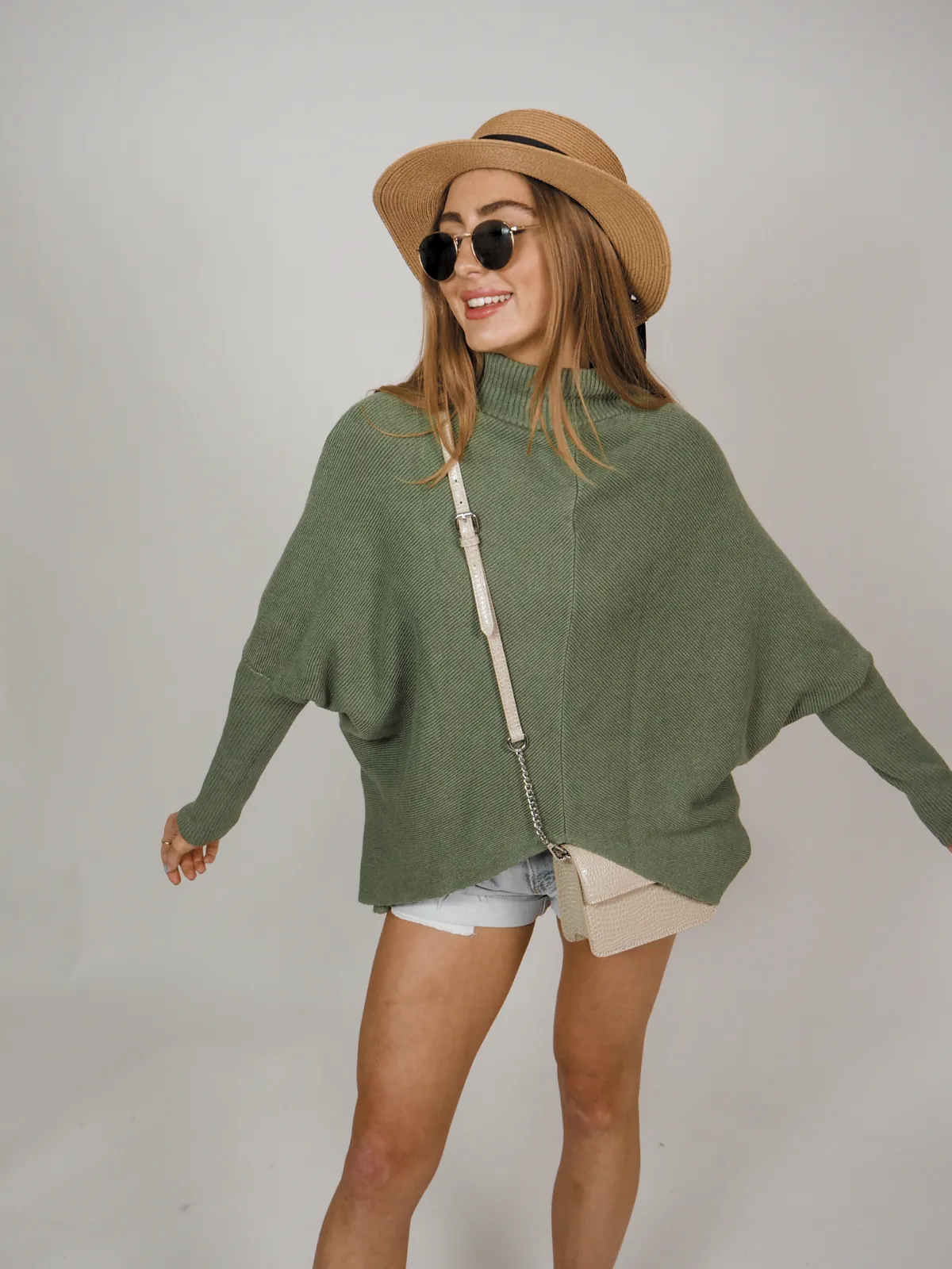 Hope Knitted High Neck Jumper / Khaki