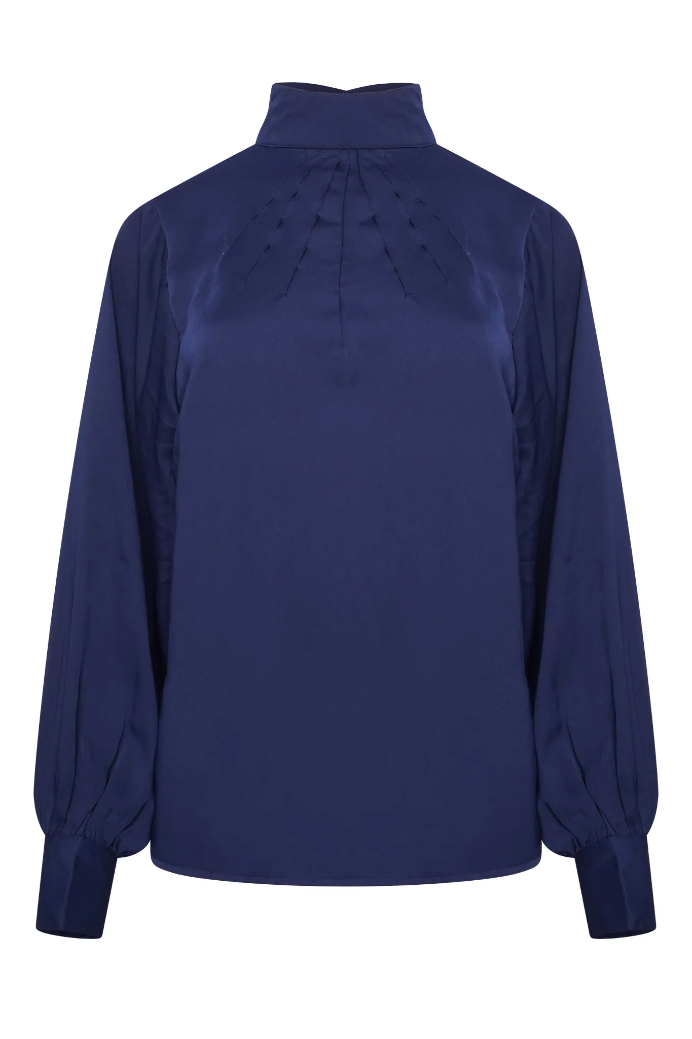 Margo Pintuck Blouse in Navy