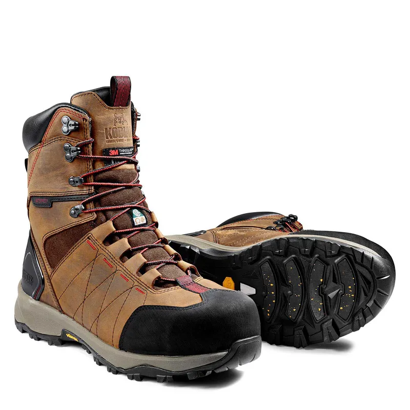 Men's Kodiak Ice Brown Conqueror 8" Waterproof Work Boot 4TGDBN