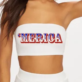 'Merica White Bandeau Top