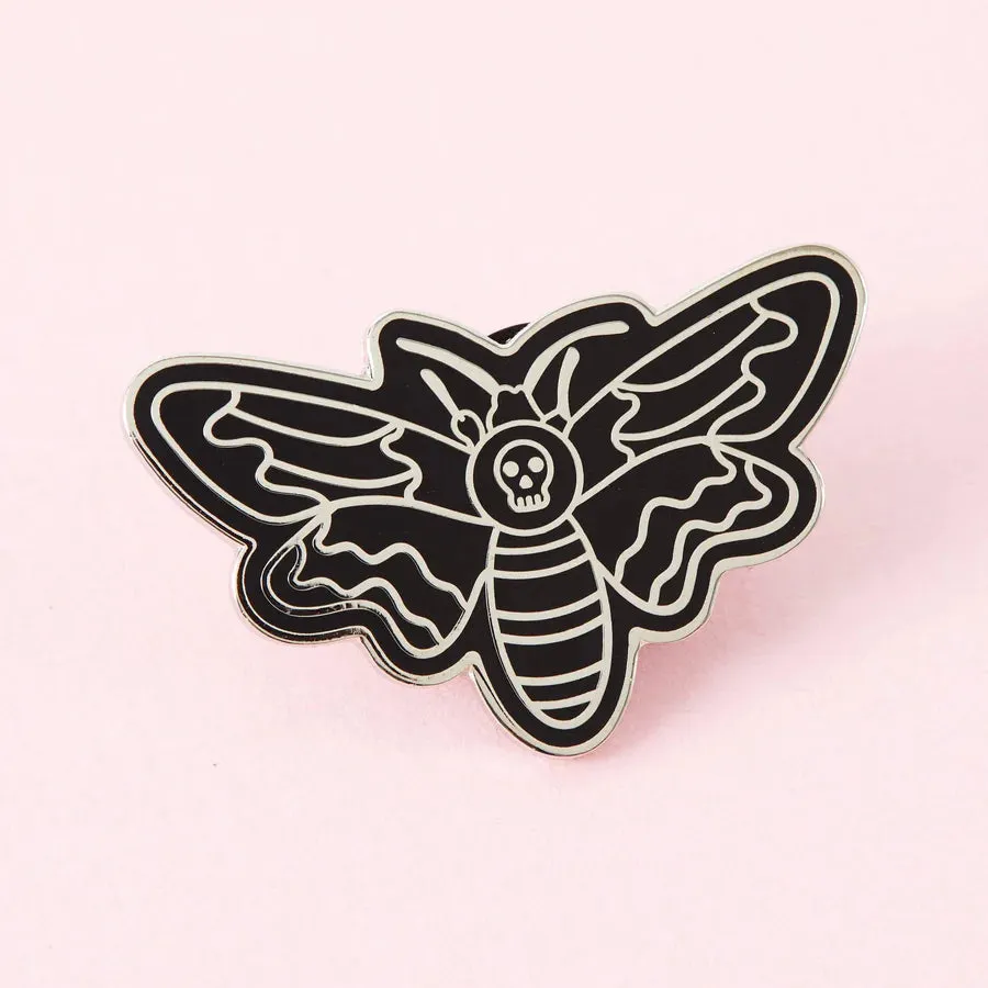 Punky Pins Death Head Moth Enamel Pin Halloween