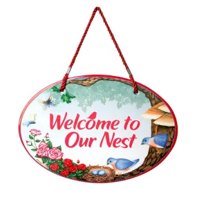 "Welcome To Our Nest" Ceramic Door Sign