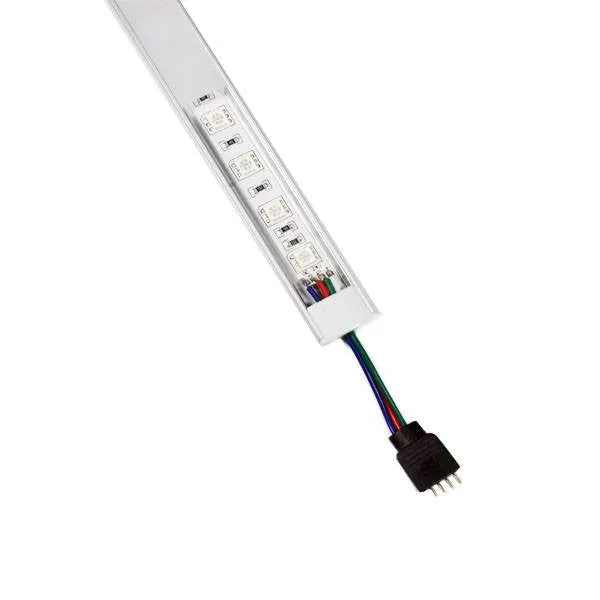 RGB LED Aluminum Track with Diffuser No Power Supply Controller 24"