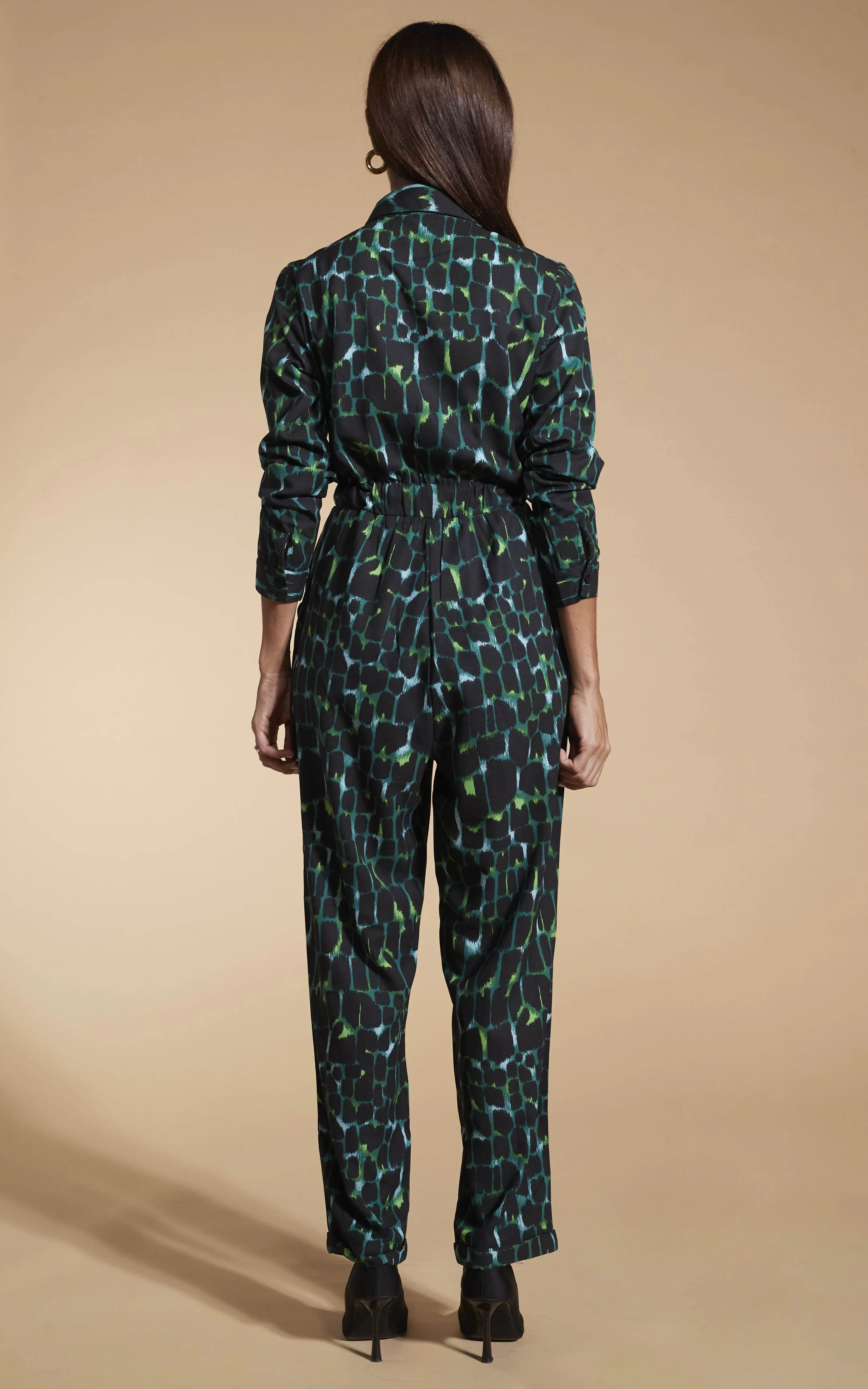 Roxanna Jumpsuit In Green Alligator