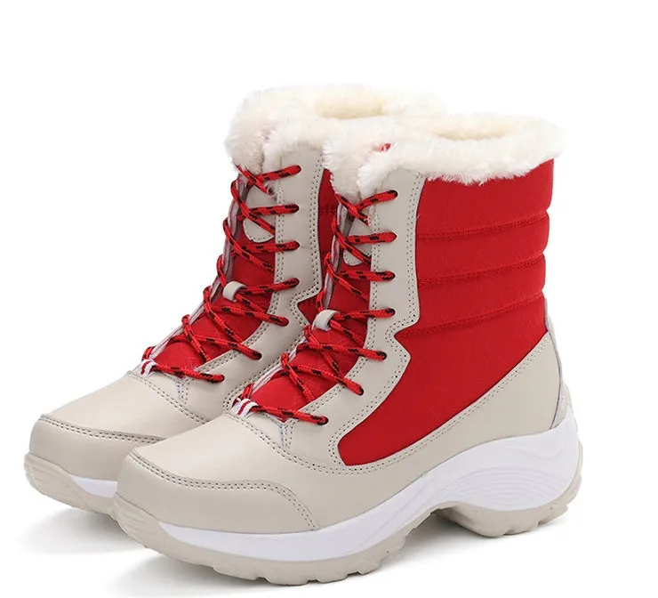 Snow Boots Female High To Help Waterproof Ladies Cotton Shoes Boots Plus Velvet Shoes