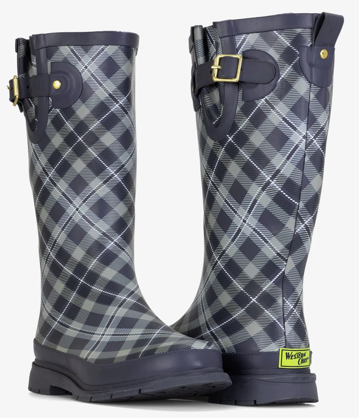 Western Chief Cabin Plaid Tall Rain Boot - Women